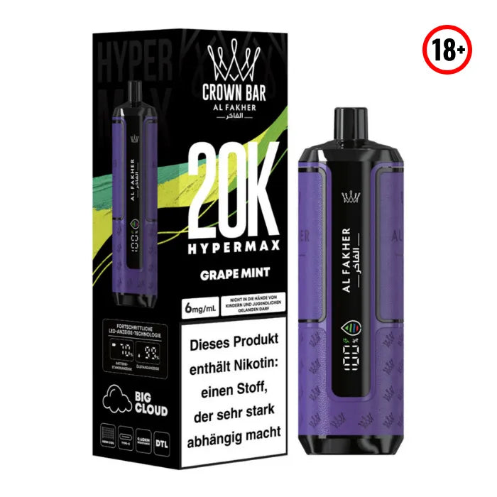 Al Fakher Big Puff Hypermax 20k grape mint
